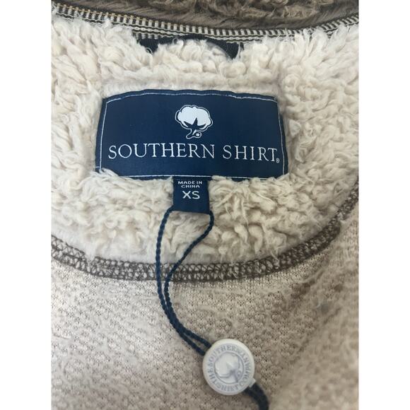 Southern Shirt Sherpa Cream Colored Extra Small XS Zip Up Jacket - Picture 6 of 12